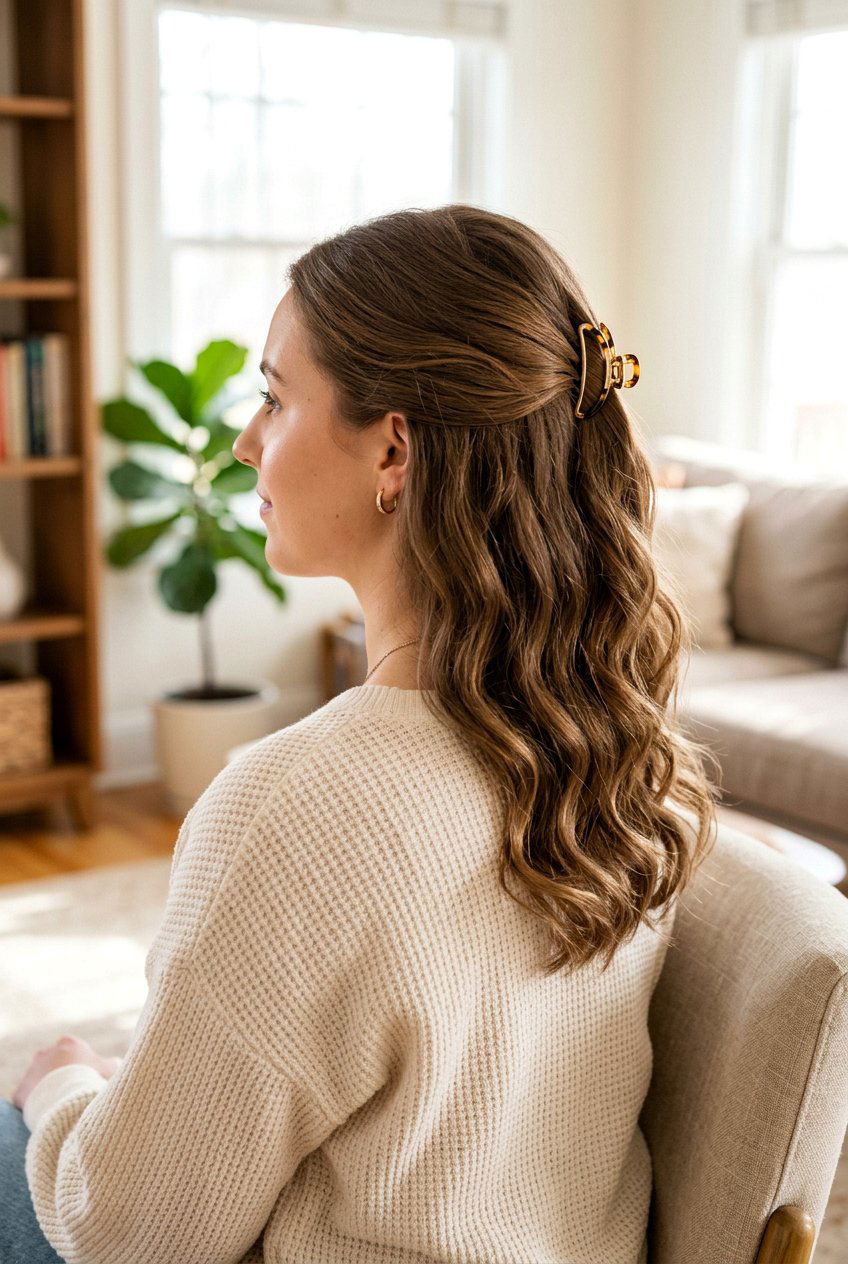 Half Up Half Down Work From Home Hair - 20 tidy hairstyles for work from home - 20 tidy hairstyles for work from home