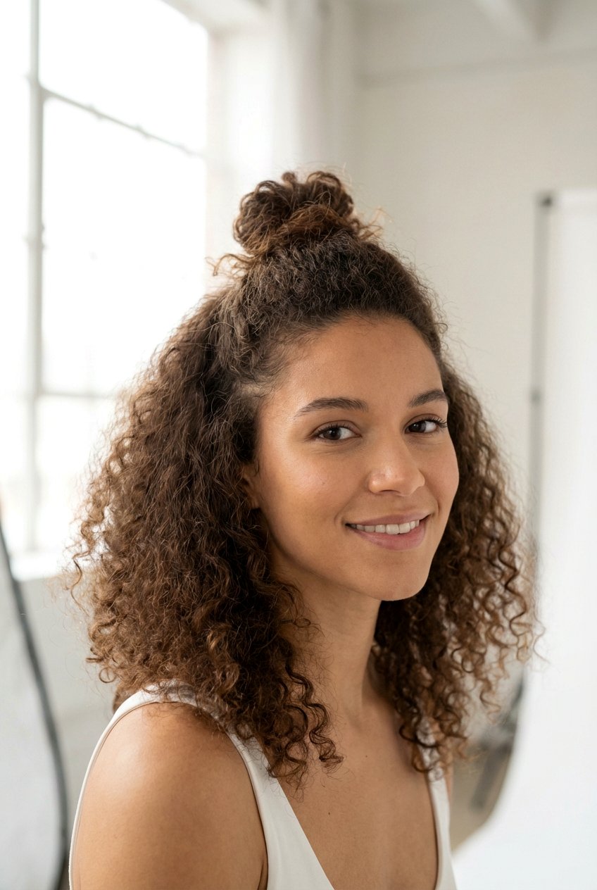 Half Up Half Down for Frizzy Hair - 20 hairstyles for frizzy hair - 20 hairstyles for frizzy hair