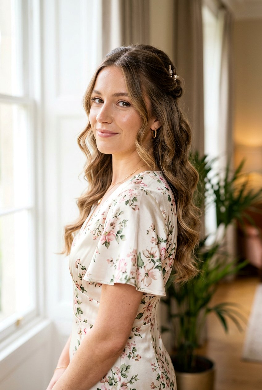 Half Up Half Down with Soft Waves - 20 sweet 16 hairstyles - 20 sweet 16 hairstyles