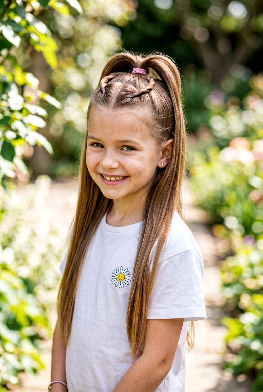 Half Up Heart Ponytail - 20 valentine hairstyles for girls - 20 valentine hairstyles for girls