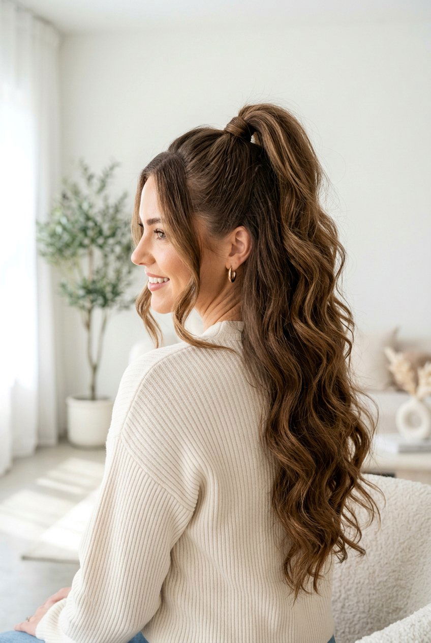 Half Up High Ponytail - 20 high ponytail hairstyles - 20 high ponytail hairstyles