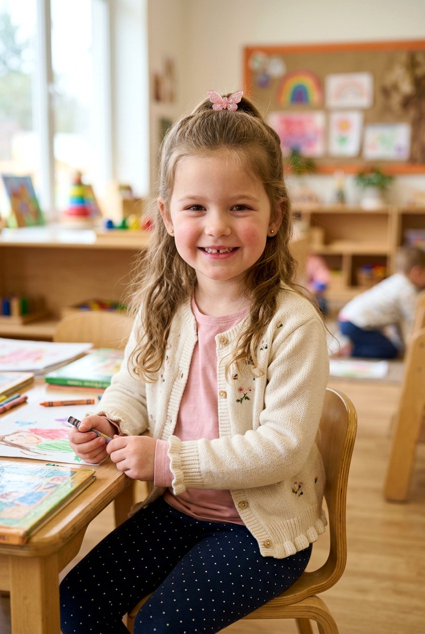 Half Up Kindergarten Hairstyle - 20 kindergarten hairstyles for girls - 20 kindergarten hairstyles for girls