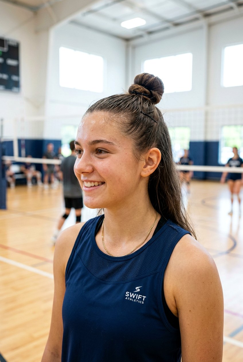 Half Up Knot Bun For Sports - 20 half up bun hairstyles for teens - 20 half up bun hairstyles for teens