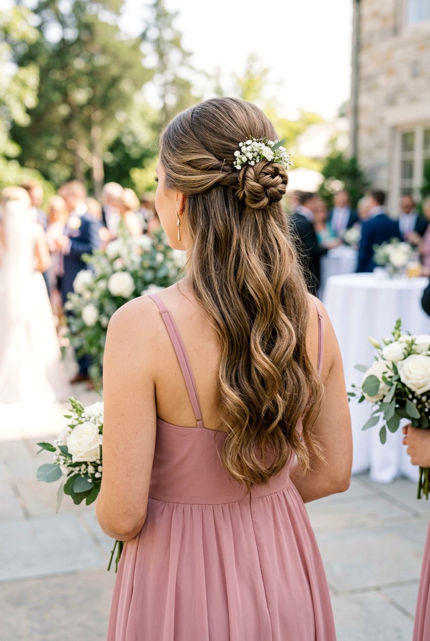 Half Up Knot For Bridesmaids - 20 simple bridesmaid half up hairstyle - 20 simple bridesmaid half up hairstyle