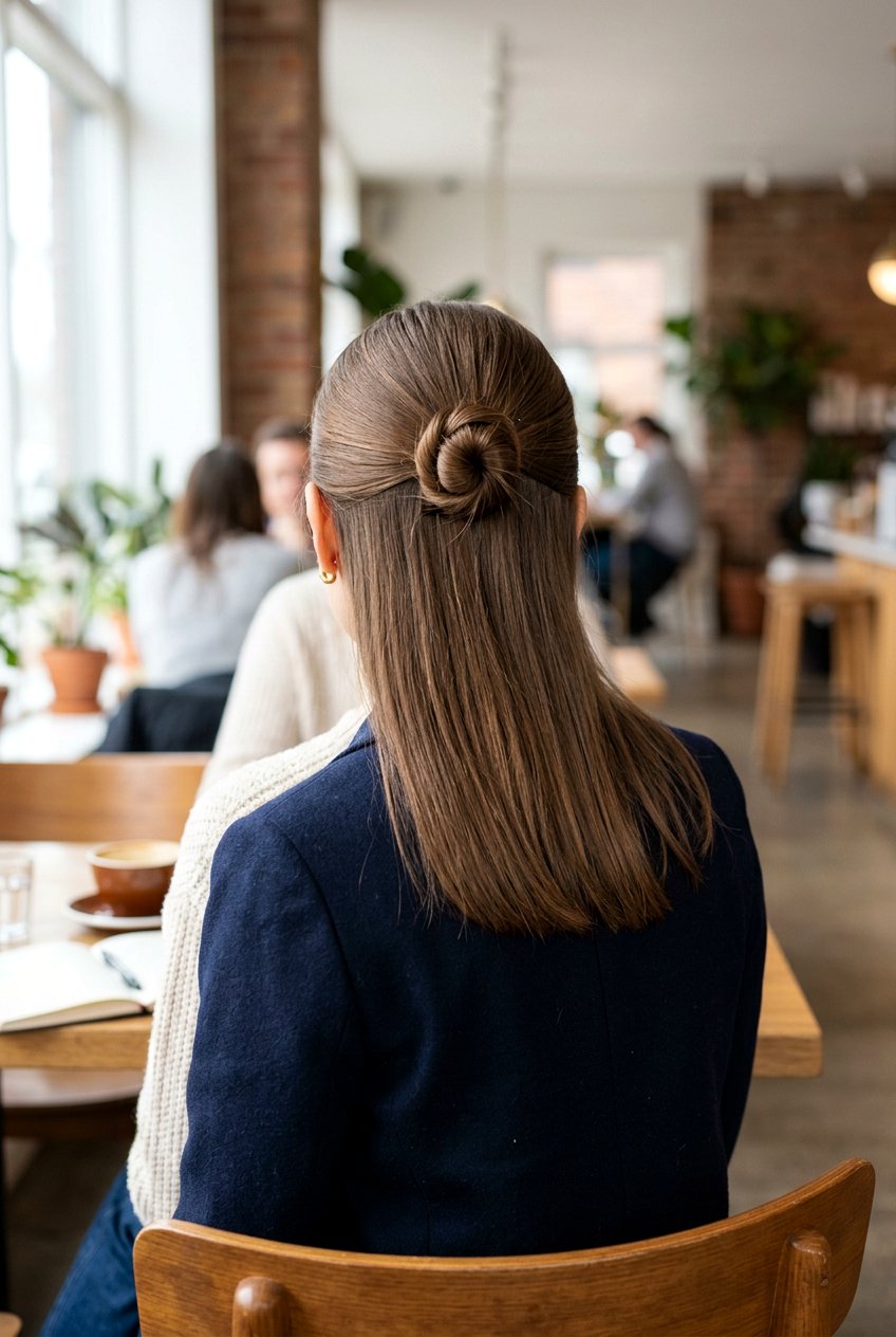 Half Up Knot For Work - 20 elegant work half up hairstyle - 20 elegant work half up hairstyle