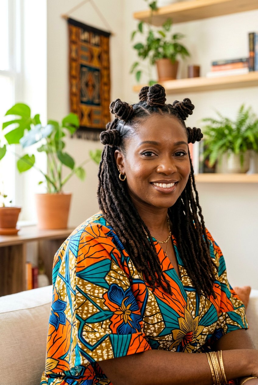 Half Up Loc Bantu Knots - 20 half up loc styles - 20 half up loc styles