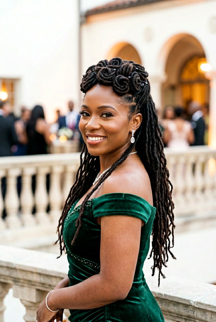 Half Up Loc Barrel Rolls - 20 half up loc styles - 20 half up loc styles