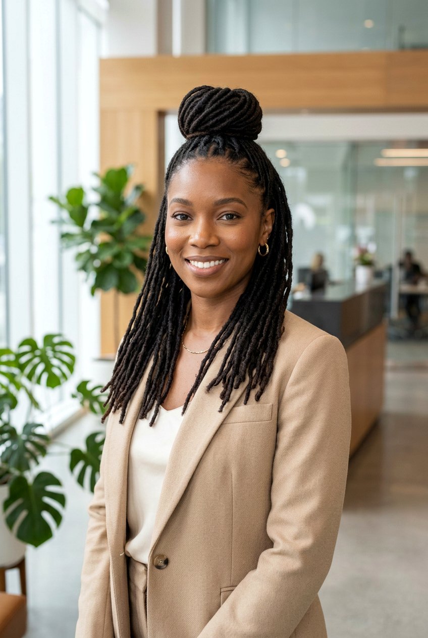 Half Up Loc Bun - 20 half up loc styles - 20 half up loc styles