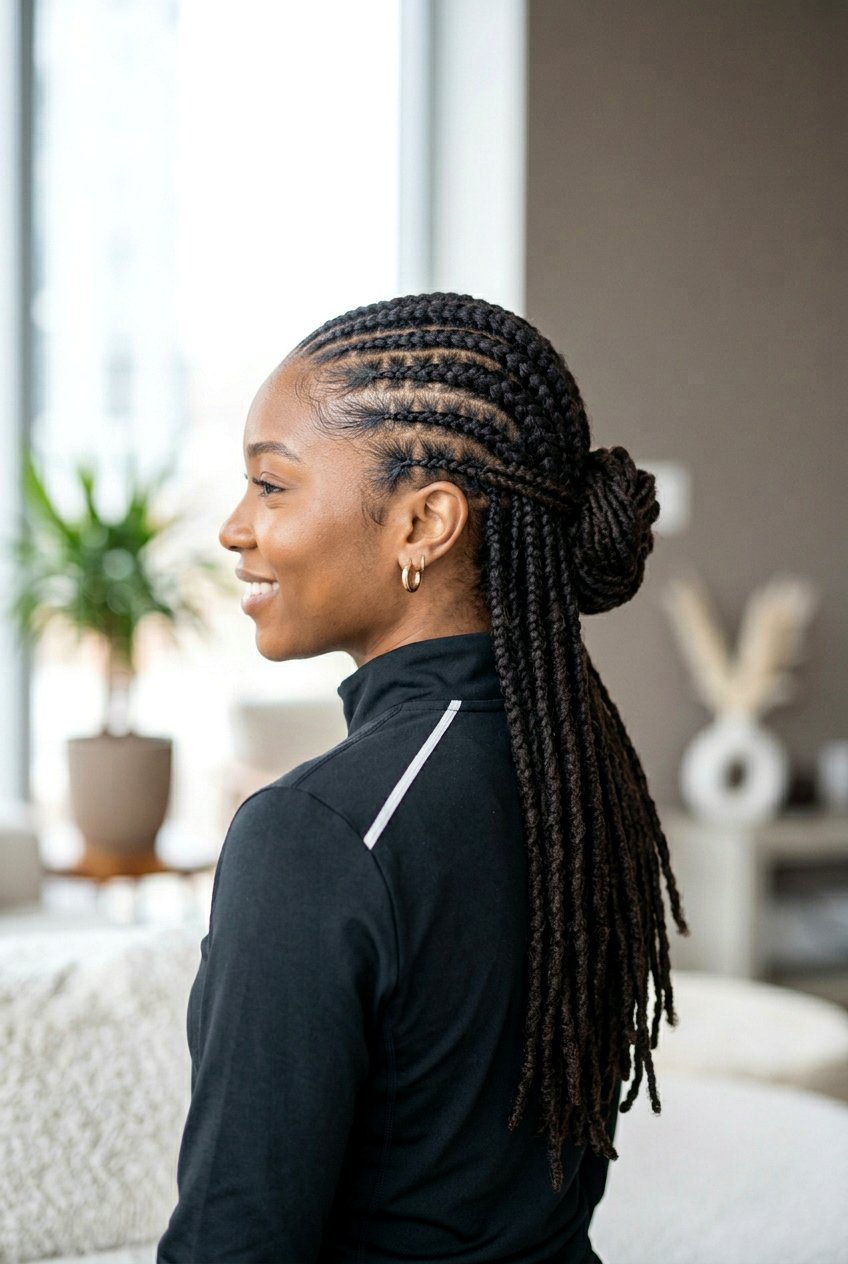 Half Up Loc Cornrows - 20 half up loc styles - 20 half up loc styles