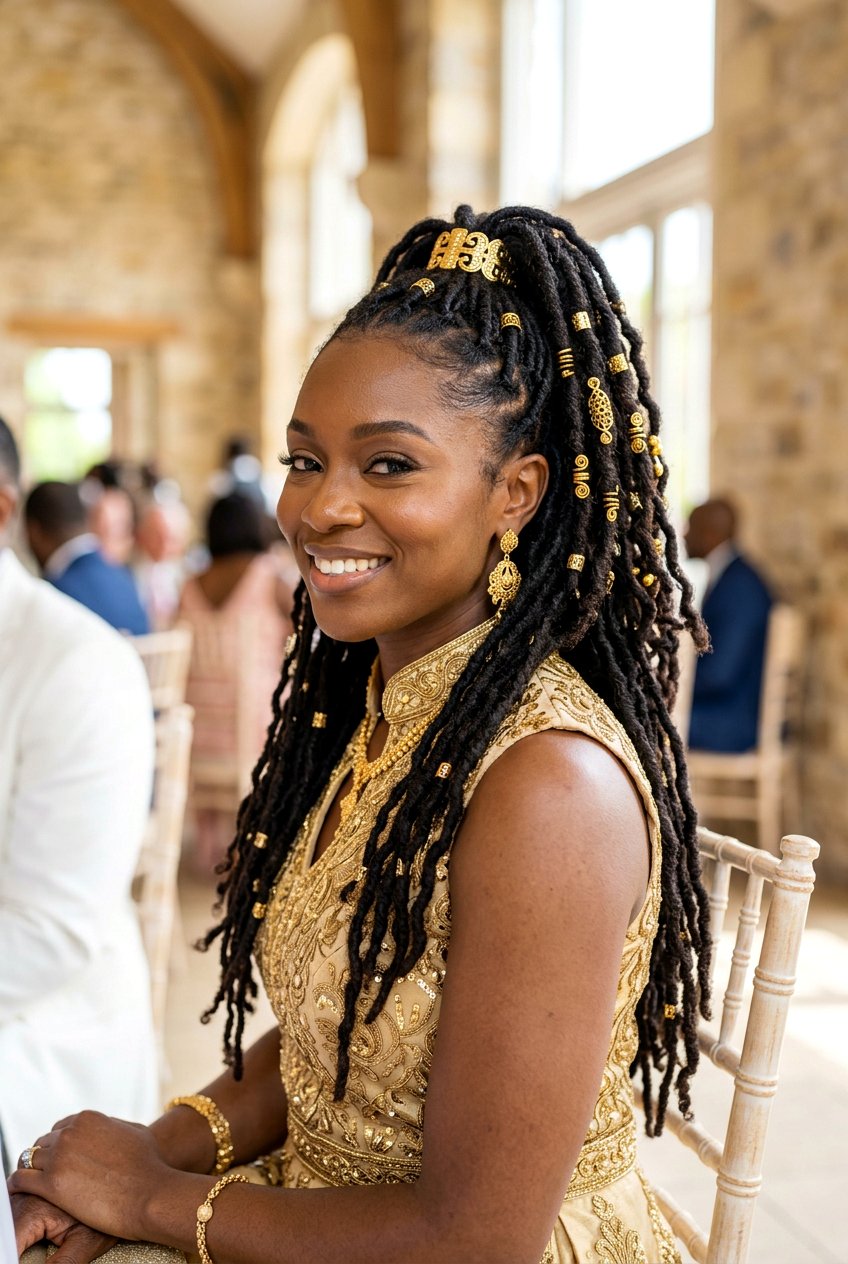 Half Up Loc Gold Cuffs - 20 half up loc styles - 20 half up loc styles