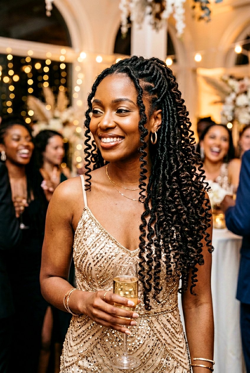 Half Up Loc Pipe Cleaner Curls - 20 half up loc styles - 20 half up loc styles