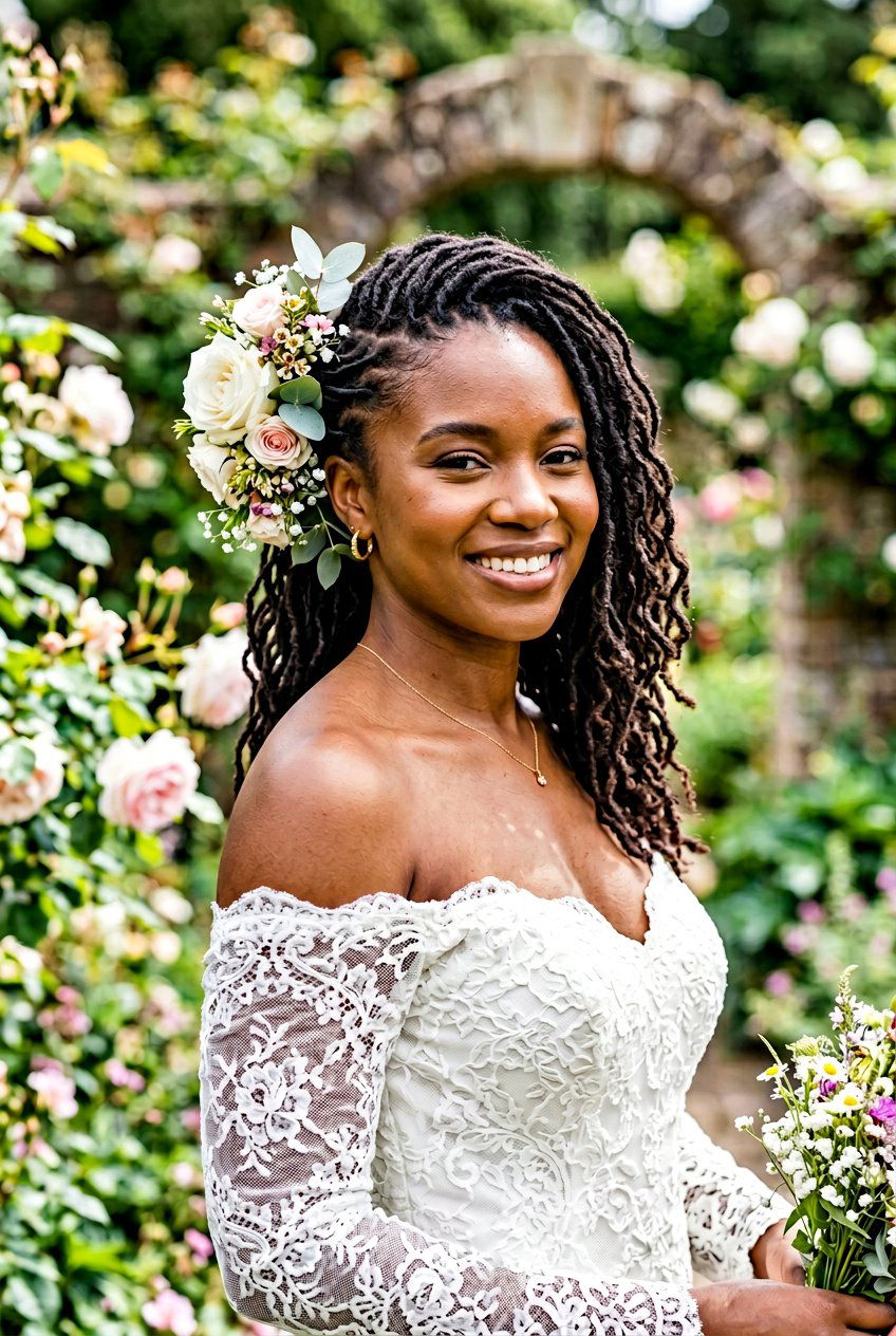 Half Up Loc Side Sweep - 20 half up loc styles - 20 half up loc styles