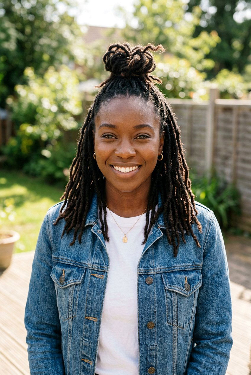 Half Up Loc Top Knot - 20 half up loc styles - 20 half up loc styles