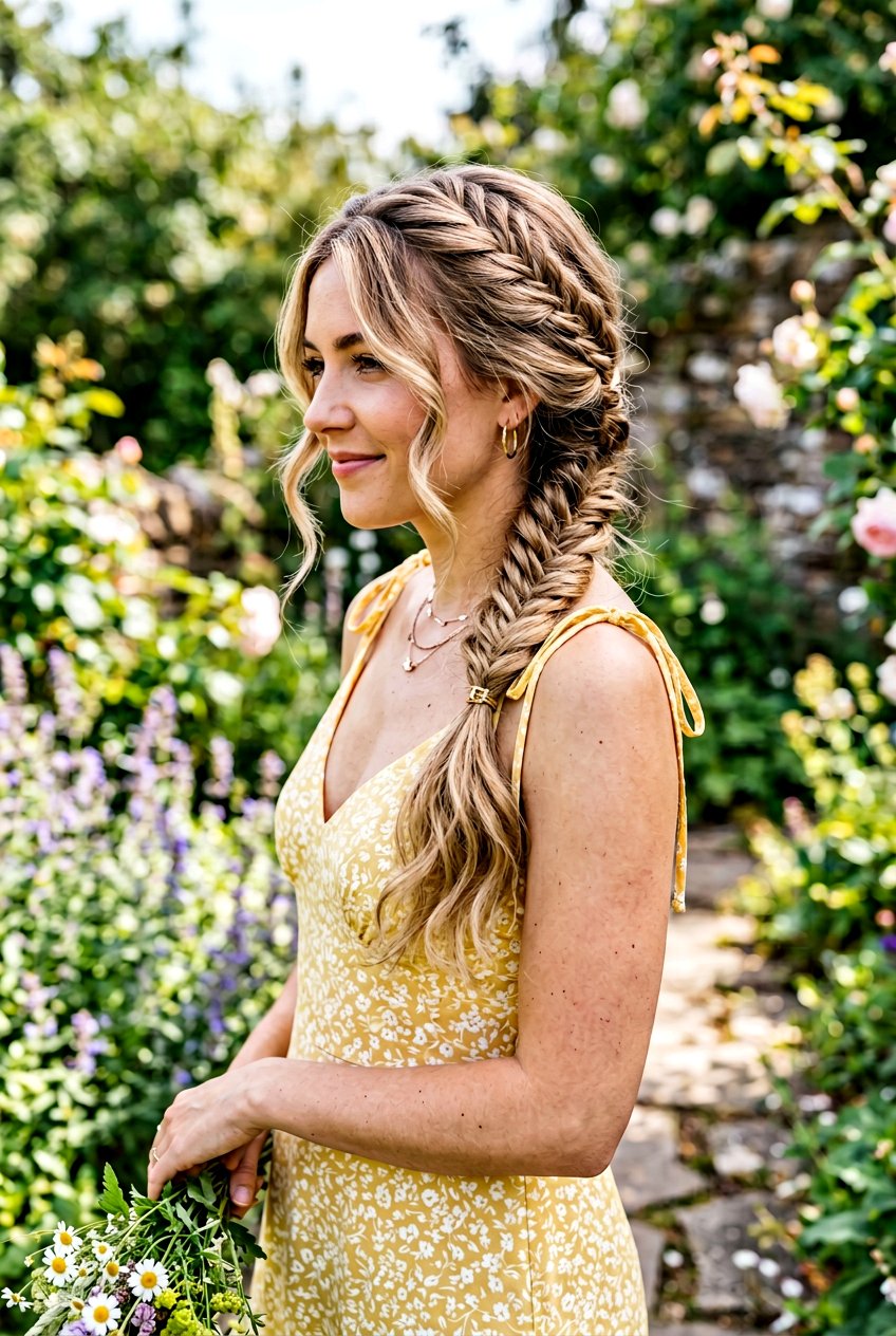 Half Up Loose Fishtail Braid - 20 beach hairstyle with loose fishtail braid - 20 beach hairstyle with loose fishtail braid