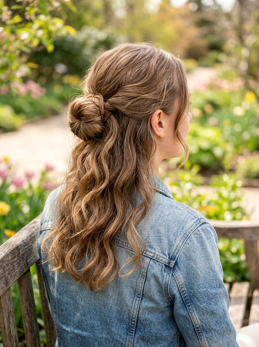 Half Up Low Bun - 20 easy low bun styling ideas - 20 easy low bun styling ideas