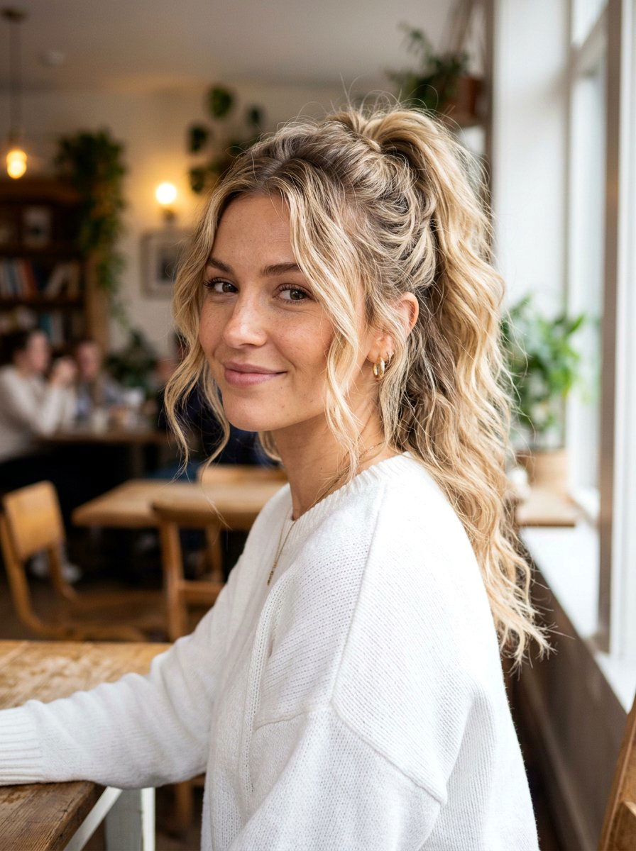 Half Up Messy Ponytail For Second Day Hair - 20 second day hair ponytail - 20 second day hair ponytail