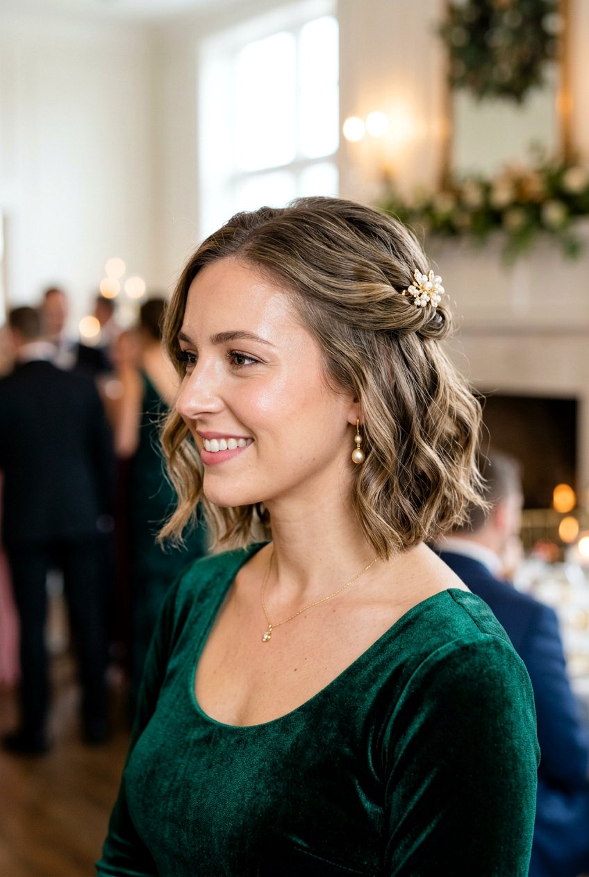 Half Up Party Hairstyle For Short Hair - 20 party hairstyles for short hair - 20 party hairstyles for short hair