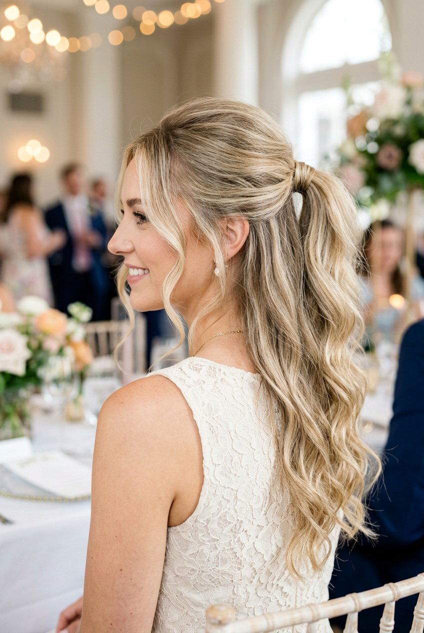 Half Up Party Ponytail - 20 party ponytail hairstyles - 20 party ponytail hairstyles