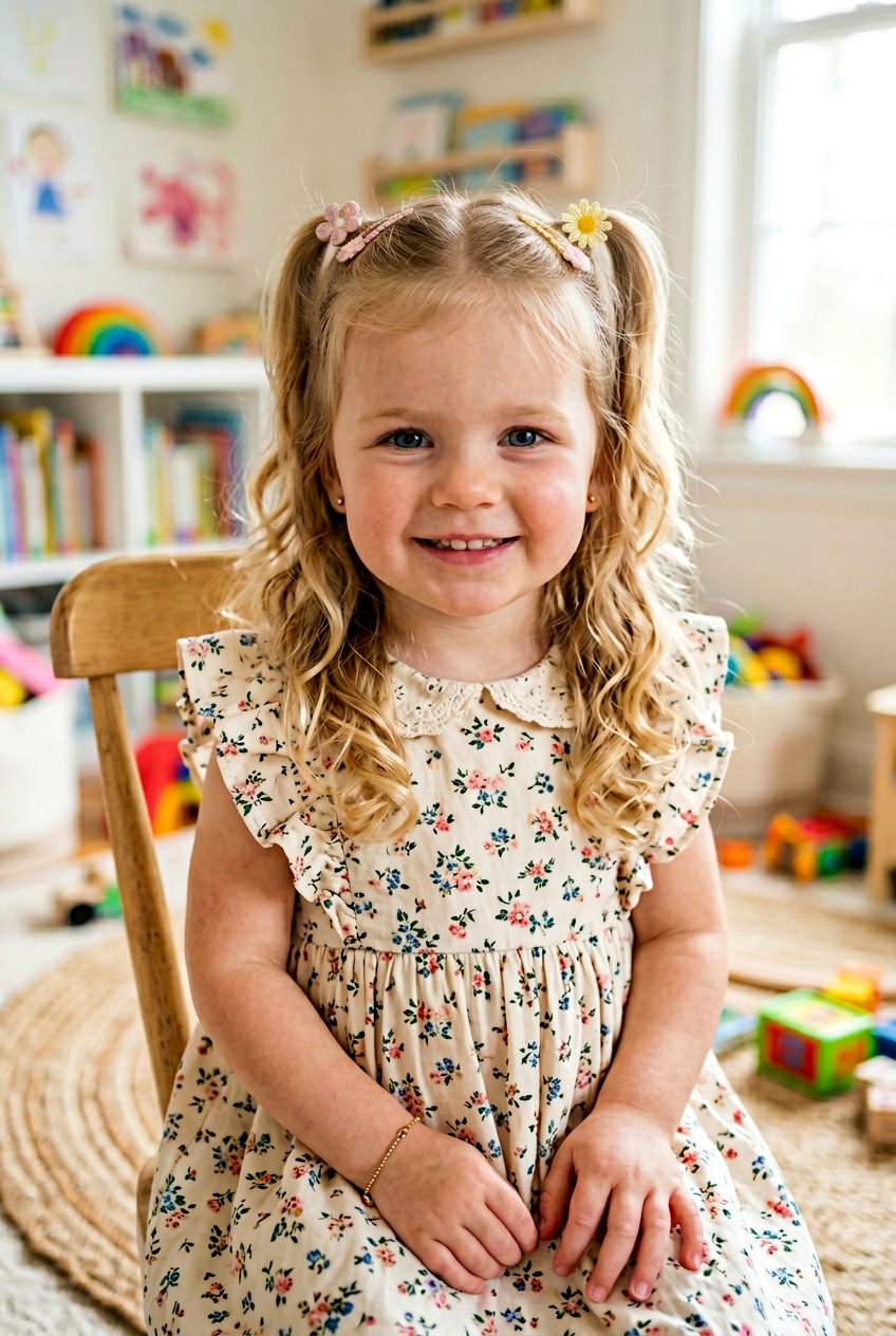 Half Up Pigtails - 20 toddler pigtail ideas - 20 toddler pigtail ideas