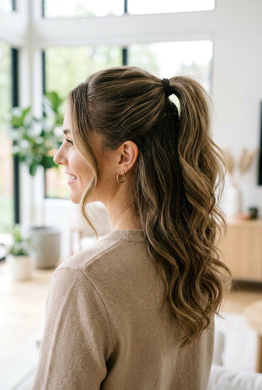Half Up Ponytail - 20 easy ponytail hairstyles - 20 easy ponytail hairstyles
