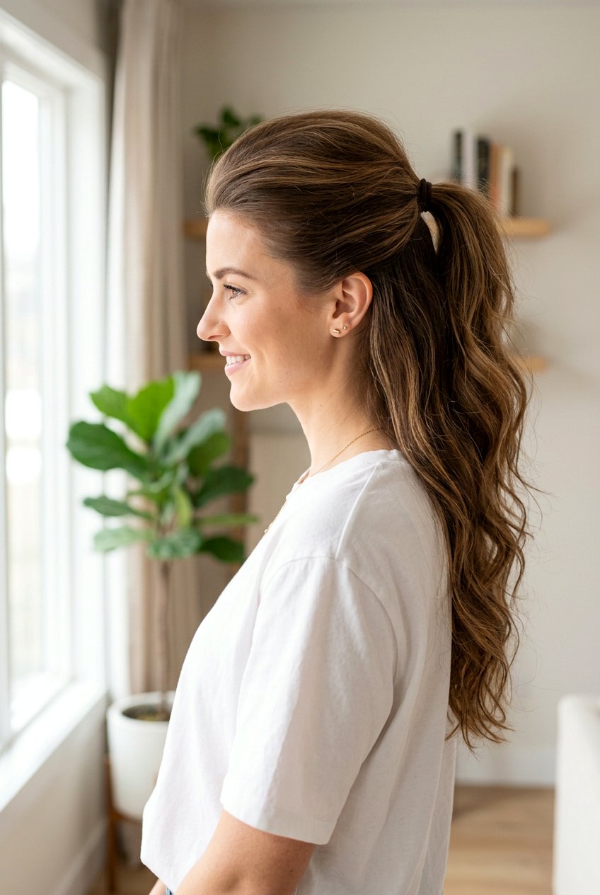 Half Up Ponytail For Frizz Prone Hair - 20 frizz free ponytail hairstyles - 20 frizz free ponytail hairstyles