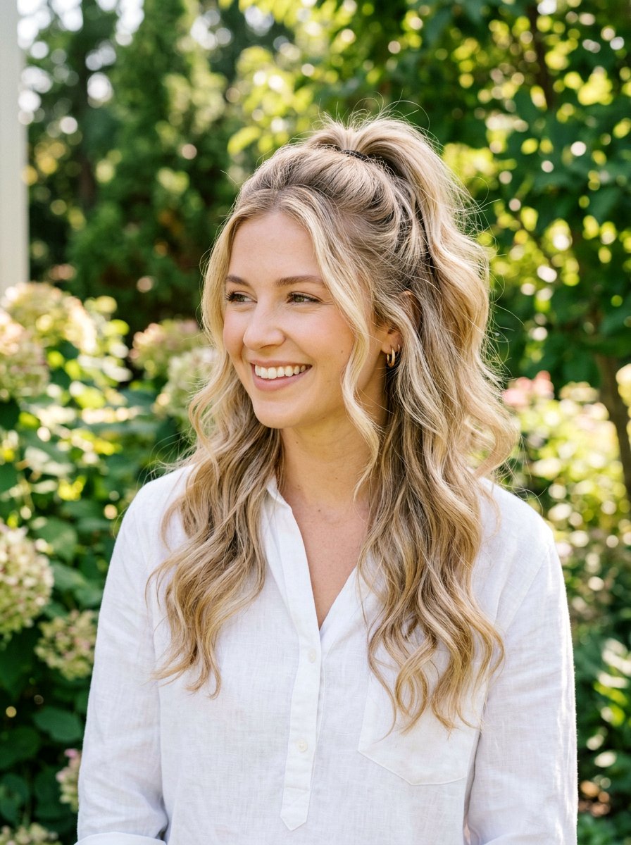 Half Up Ponytail For Photoshoot - 20 photo shoot ponytail hairstyle - 20 photo shoot ponytail hairstyle