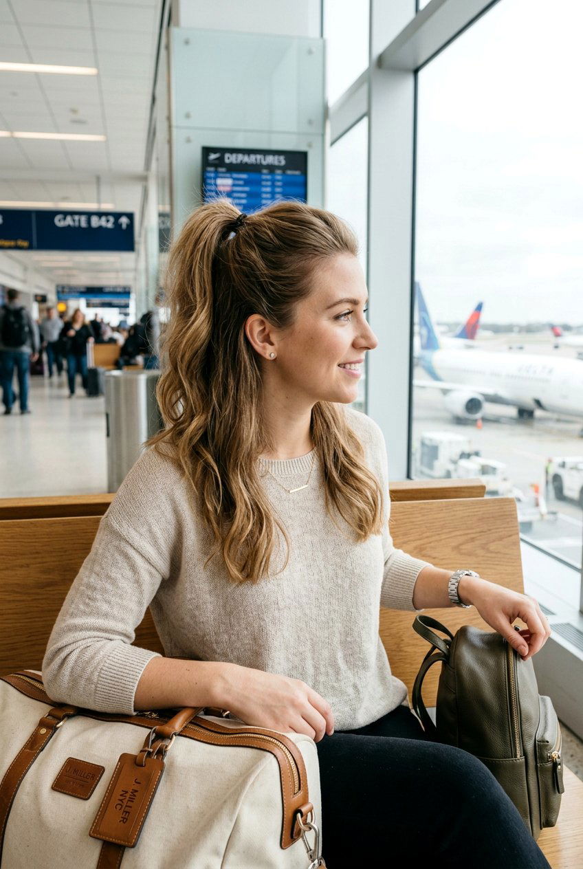 Half Up Ponytail For Versatile Days - 20 travel friendly hairstyles - 20 travel friendly hairstyles