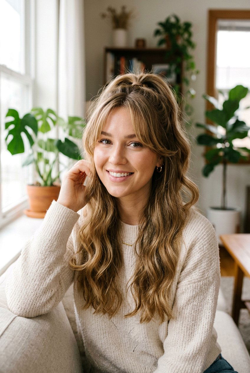 Half Up Ponytail With Curtain Bangs - 20 ponytail with curtain bangs - 20 ponytail with curtain bangs