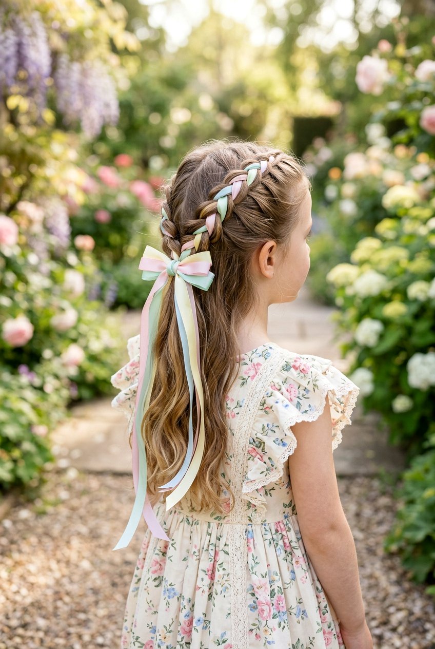Half Up Ponytail With Ribbons - 20 half up ponytail for little girls - 20 half up ponytail for little girls