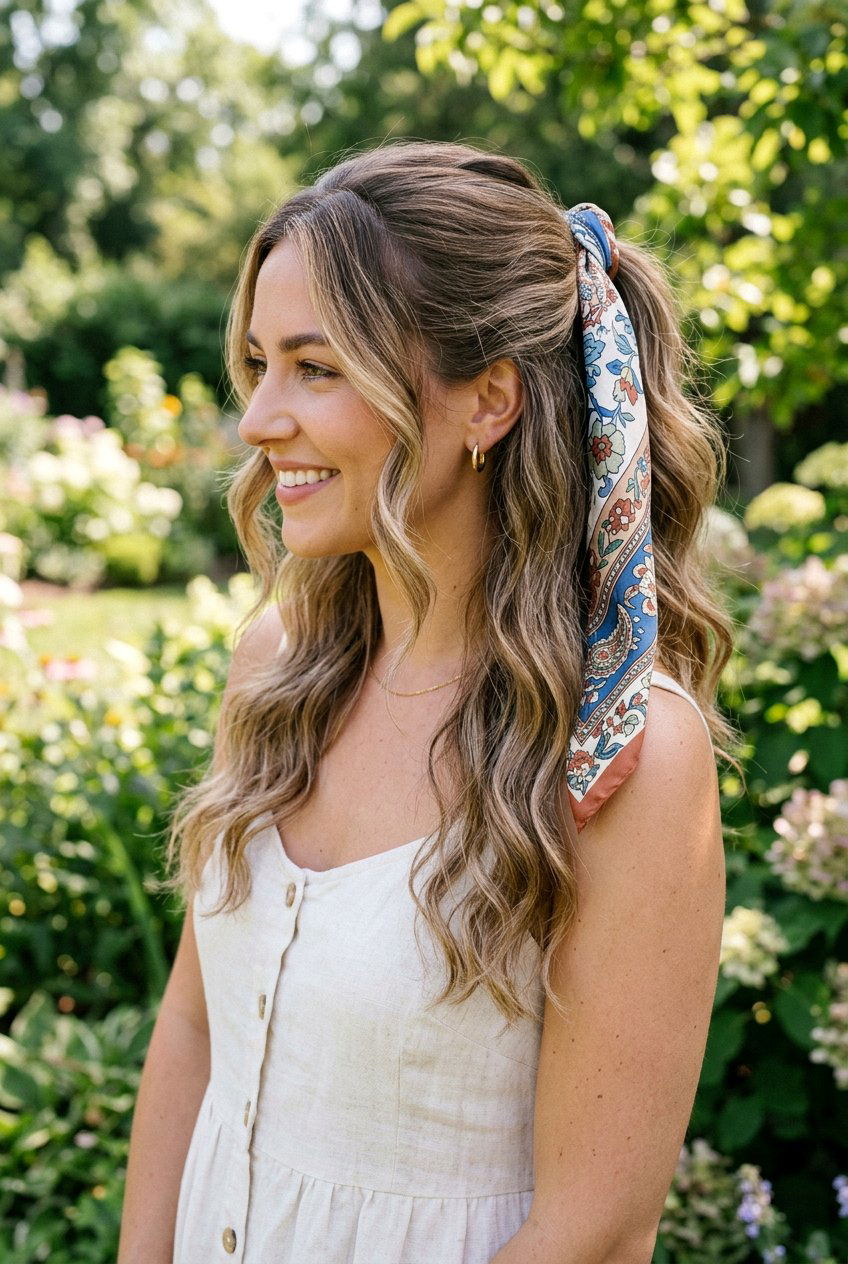 20 Stylish Scarf Ponytail Hairstyle Ideas You Need to Try