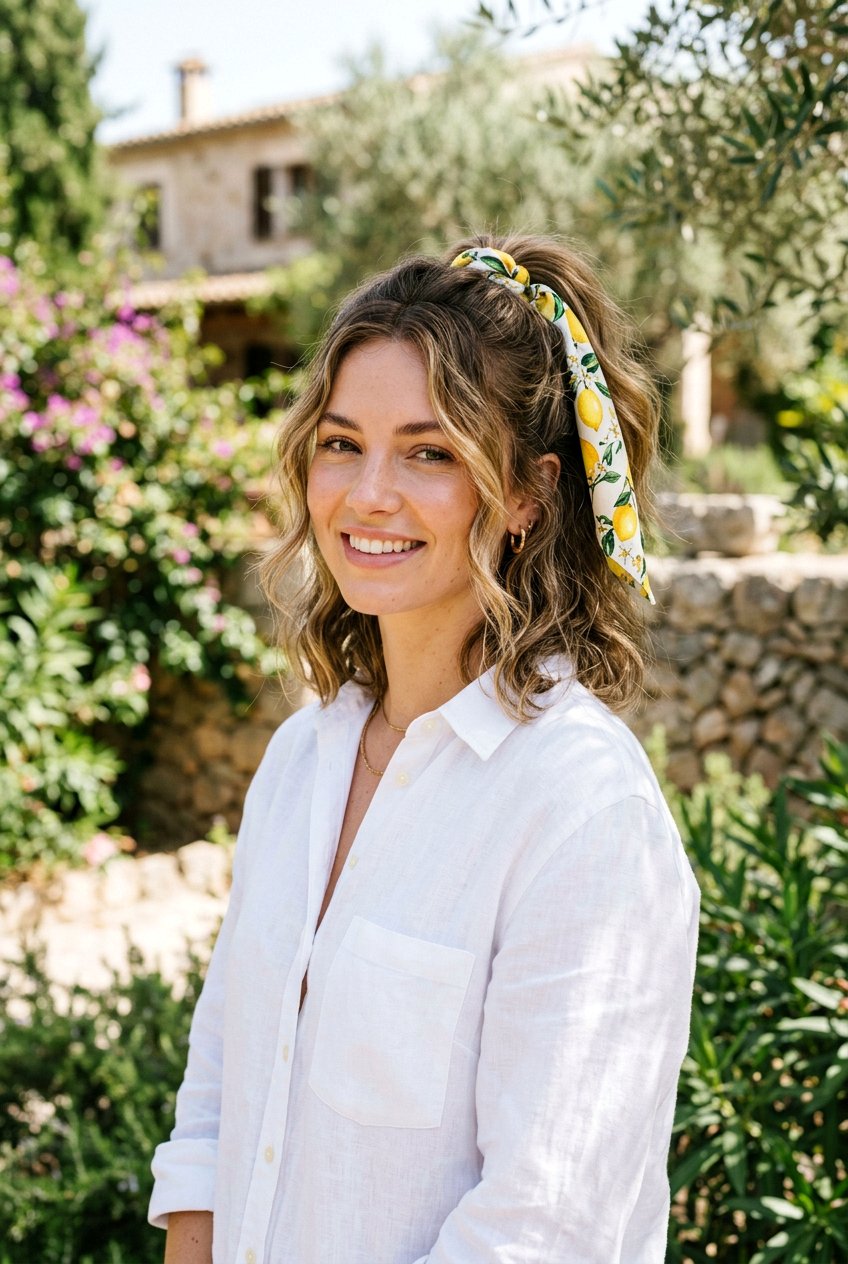 Half Up Ponytail With Scarf - 20 summer ponytail with scarf - 20 summer ponytail with scarf