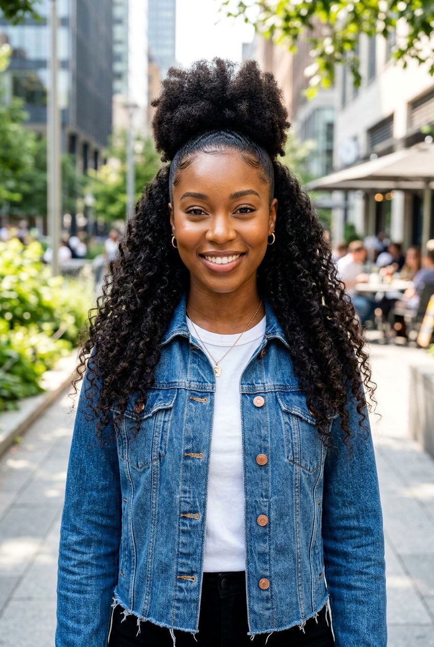 Half Up Puff - 20 sleek puff hairstyle for natural hair - 20 sleek puff hairstyle for natural hair