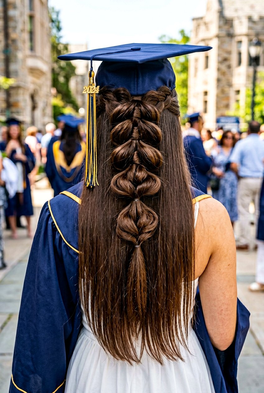 Half Up Pull Through Braid - 20 graduation hairstyle with half up braid - 20 graduation hairstyle with half up braid