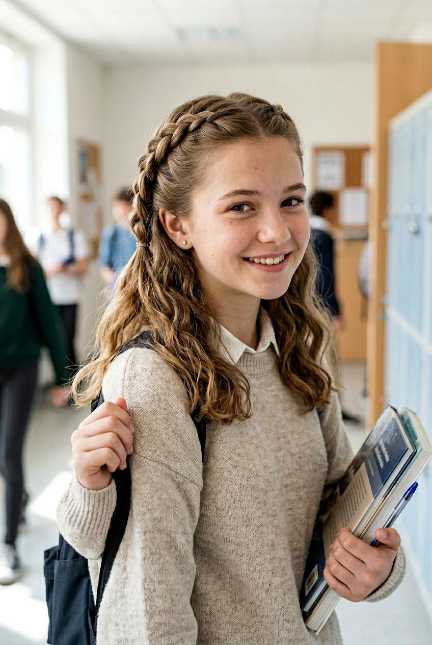 Half Up Rope Braid For School - 20 simple school braid for girls - 20 simple school braid for girls
