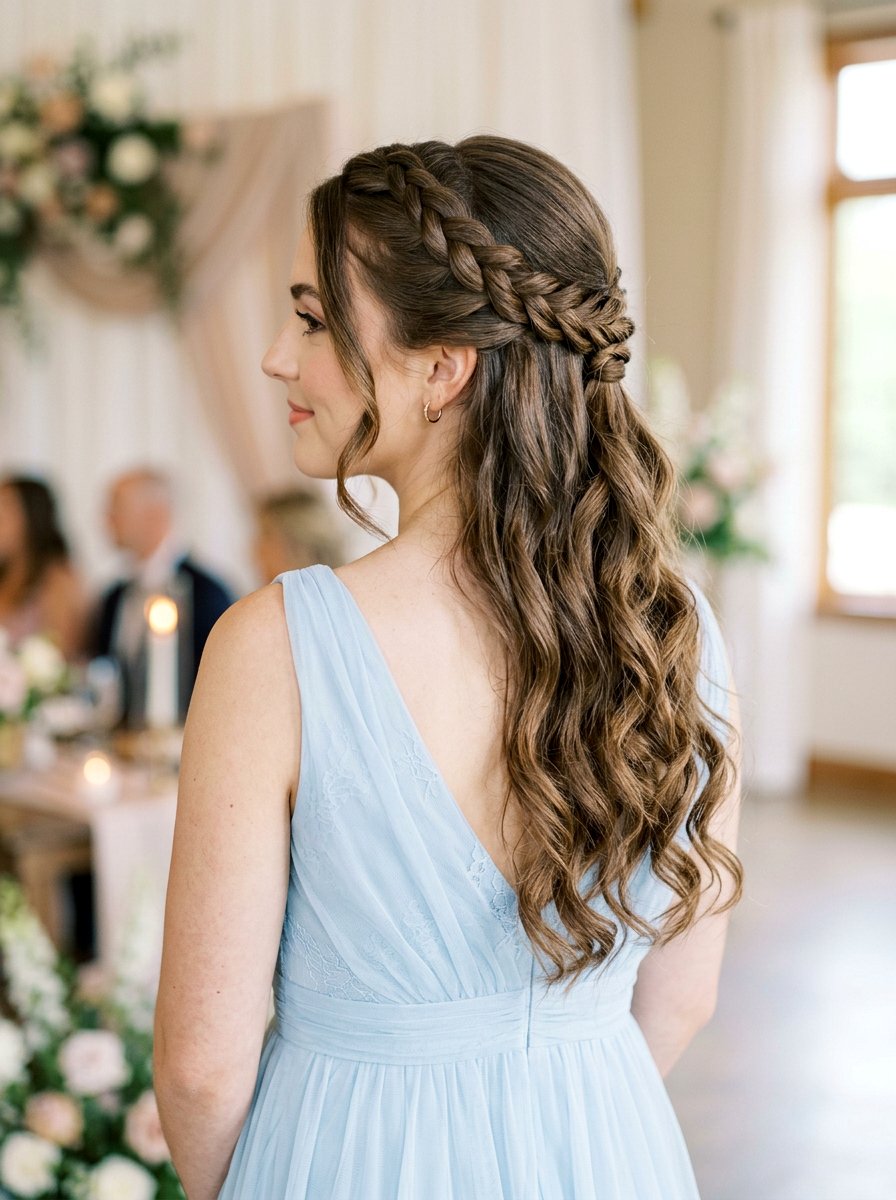 Half Up Rope Braid With Flowing Curls - 20 prom half up curls with braids - 20 prom half up curls with braids