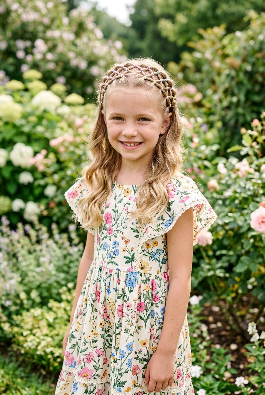 Half Up Rubber Band Crown - 20 easy rubber band styles for kids - 20 easy rubber band styles for kids