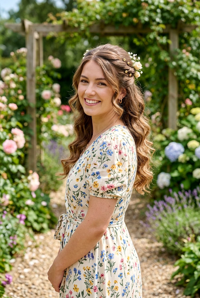 Half Up Soft Curls - 20 soft curls for wedding guest hair - 20 soft curls for wedding guest hair