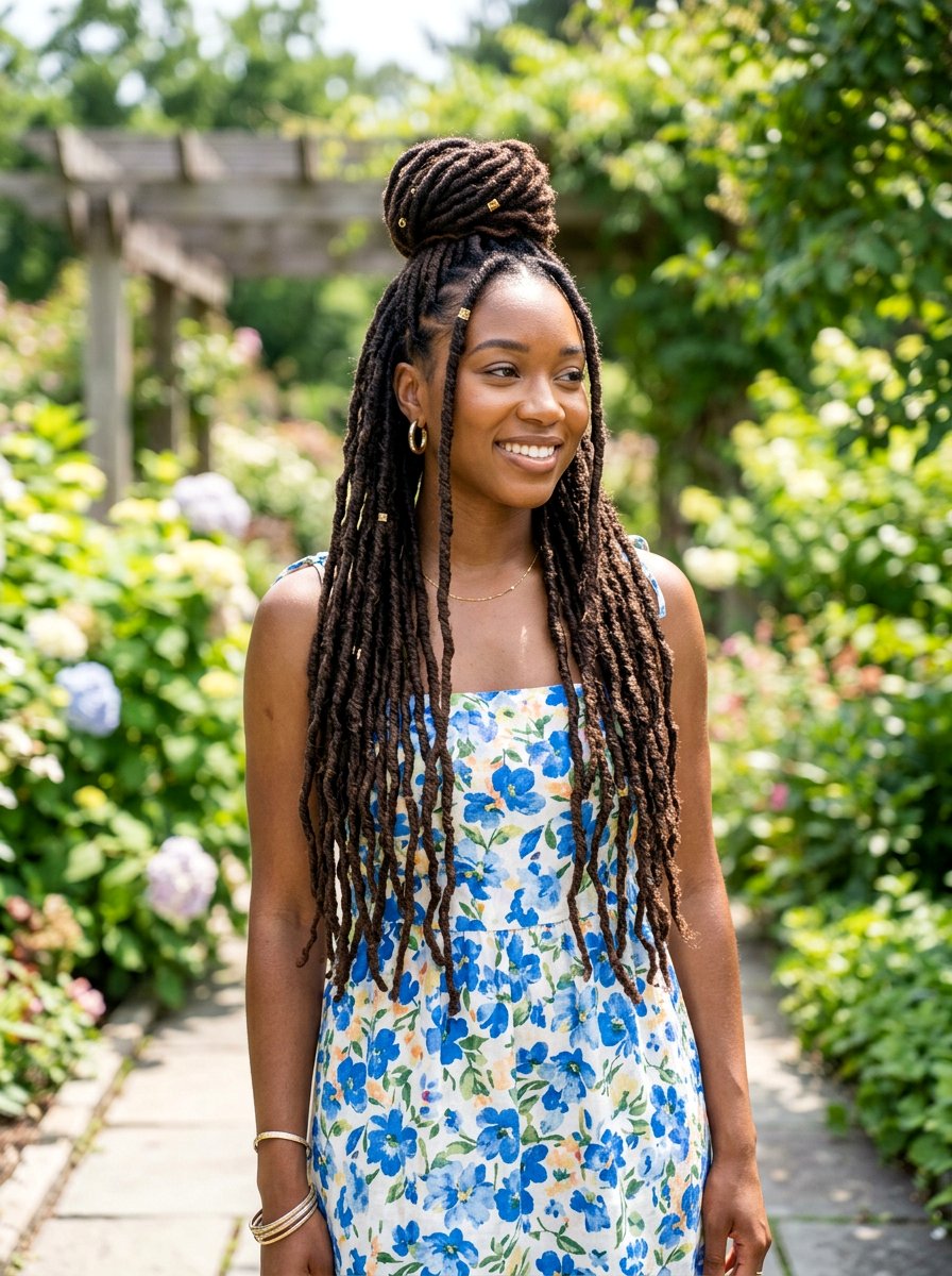 Half Up Soft Locs - 20 soft locs hairstyles - 20 soft locs hairstyles