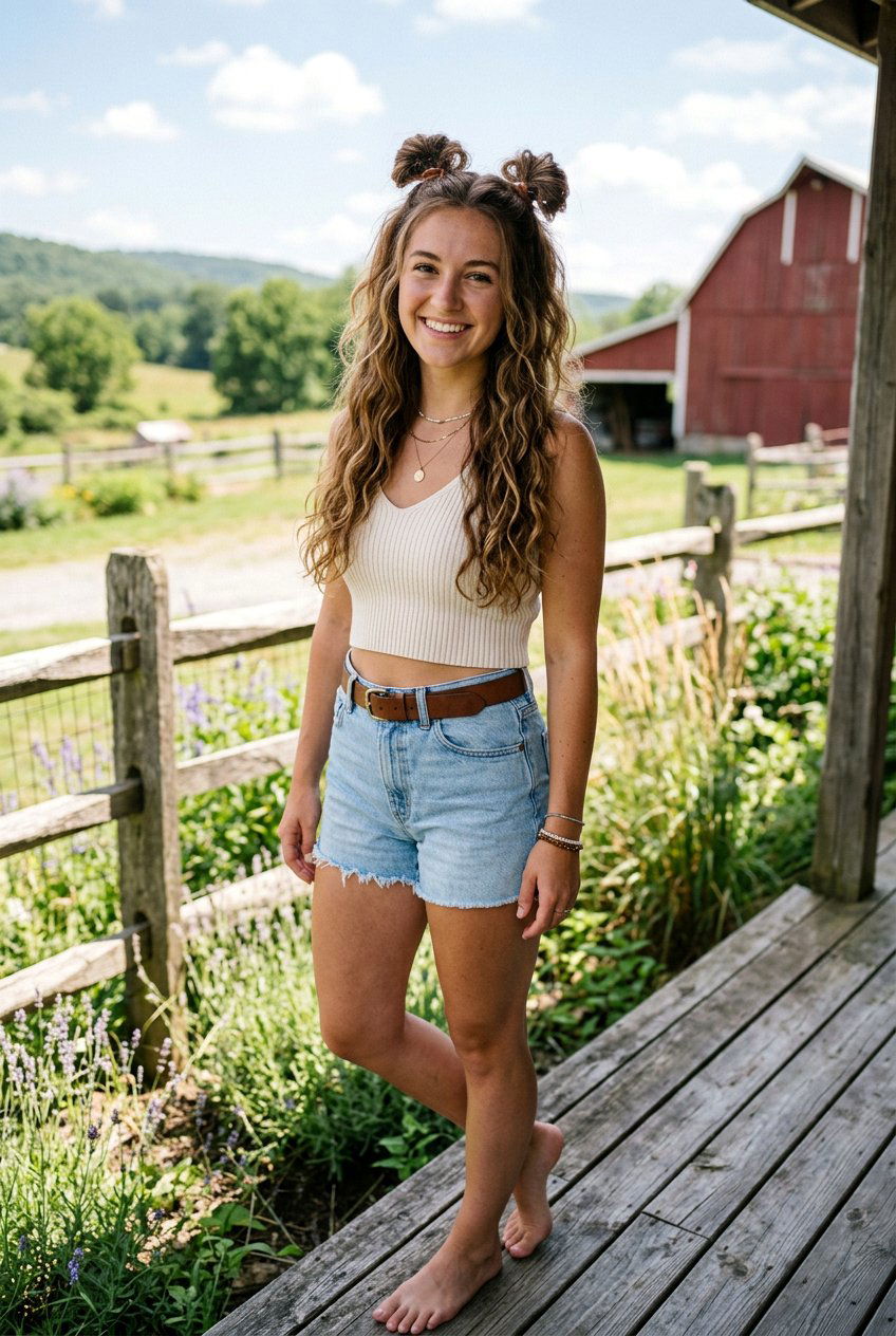 Half Up Space Buns Country Hair - 20 country concert hairstyles - 20 country concert hairstyles