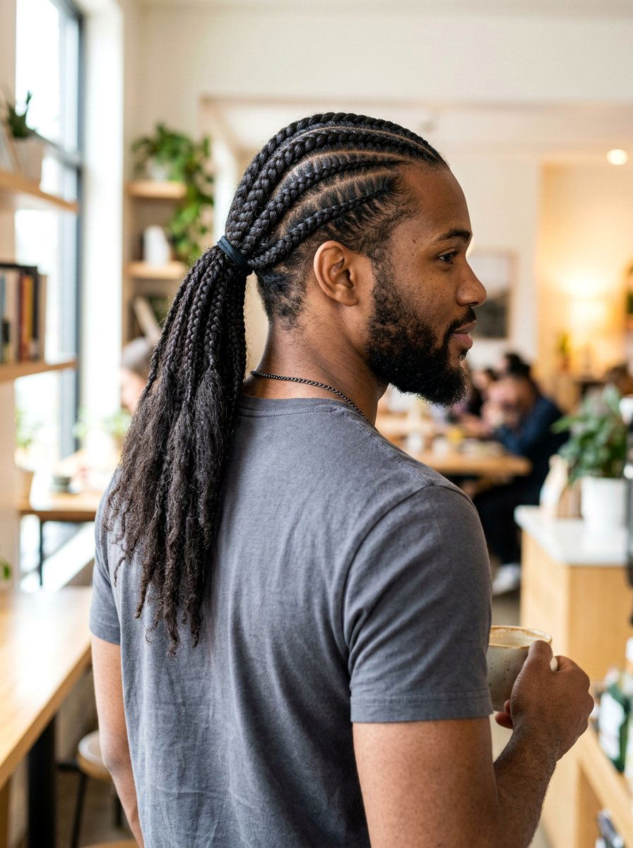 Half Up Stitch Braids For Men - 20 stitch braids for men - 20 stitch braids for men