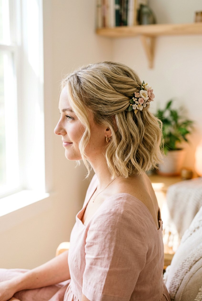 Half Up Style For Short Hair - 20 mother of the bride short hairstyles - 20 mother of the bride short hairstyles