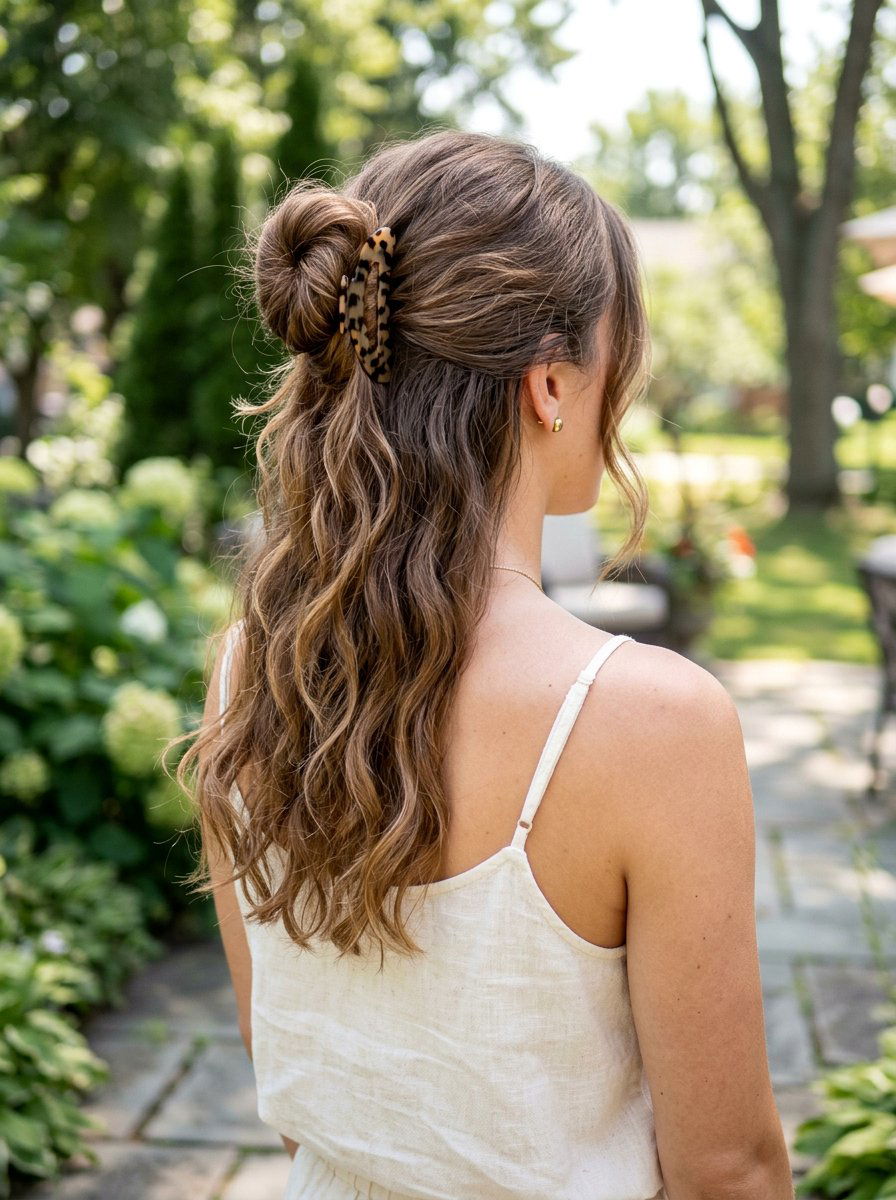 Half Up Summer Claw Clip Bun - 20 summer claw clip bun - 20 summer claw clip bun