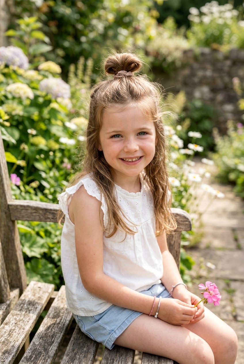 Half Up Top Knot - 20 half up ponytail for little girls - 20 half up ponytail for little girls