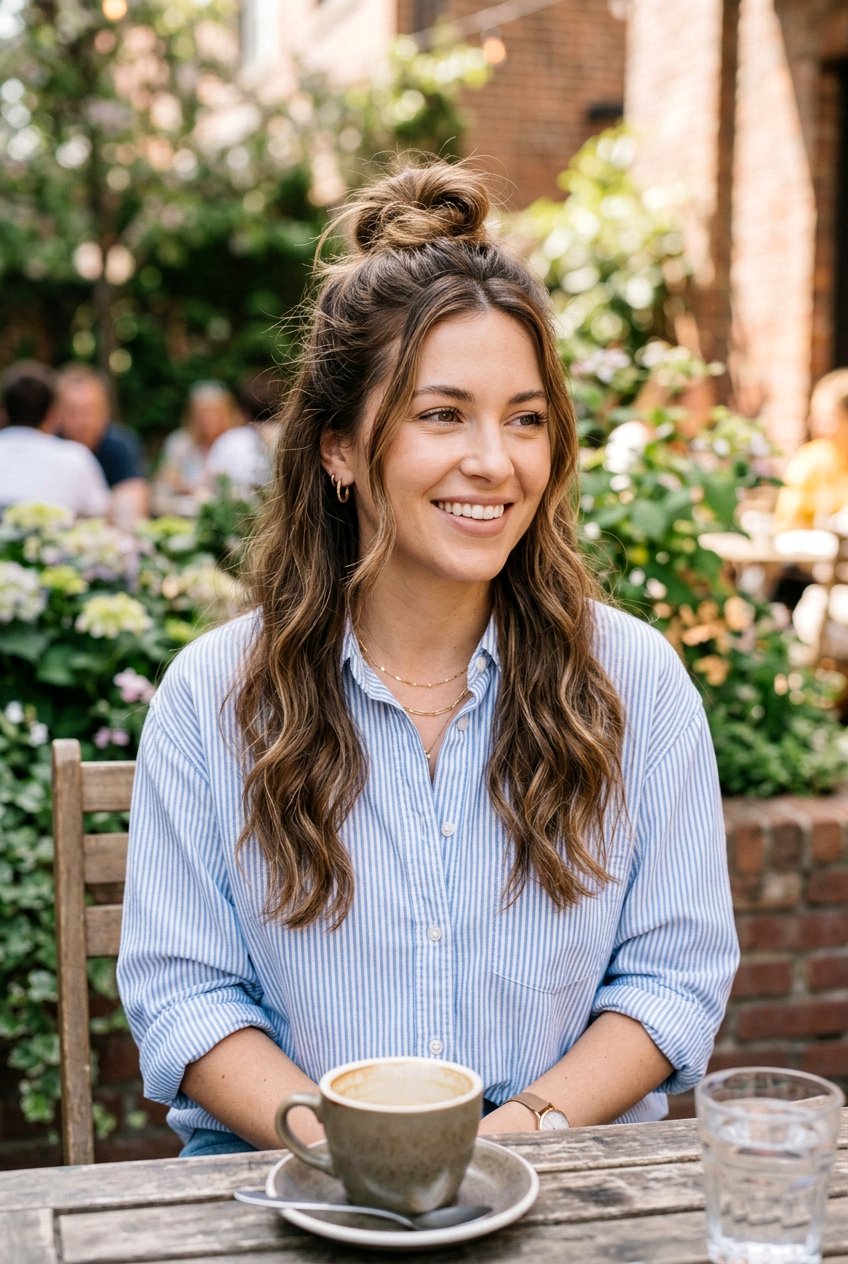 Half Up Top Knot - 20 mom quick grocery run bun - 20 mom quick grocery run bun