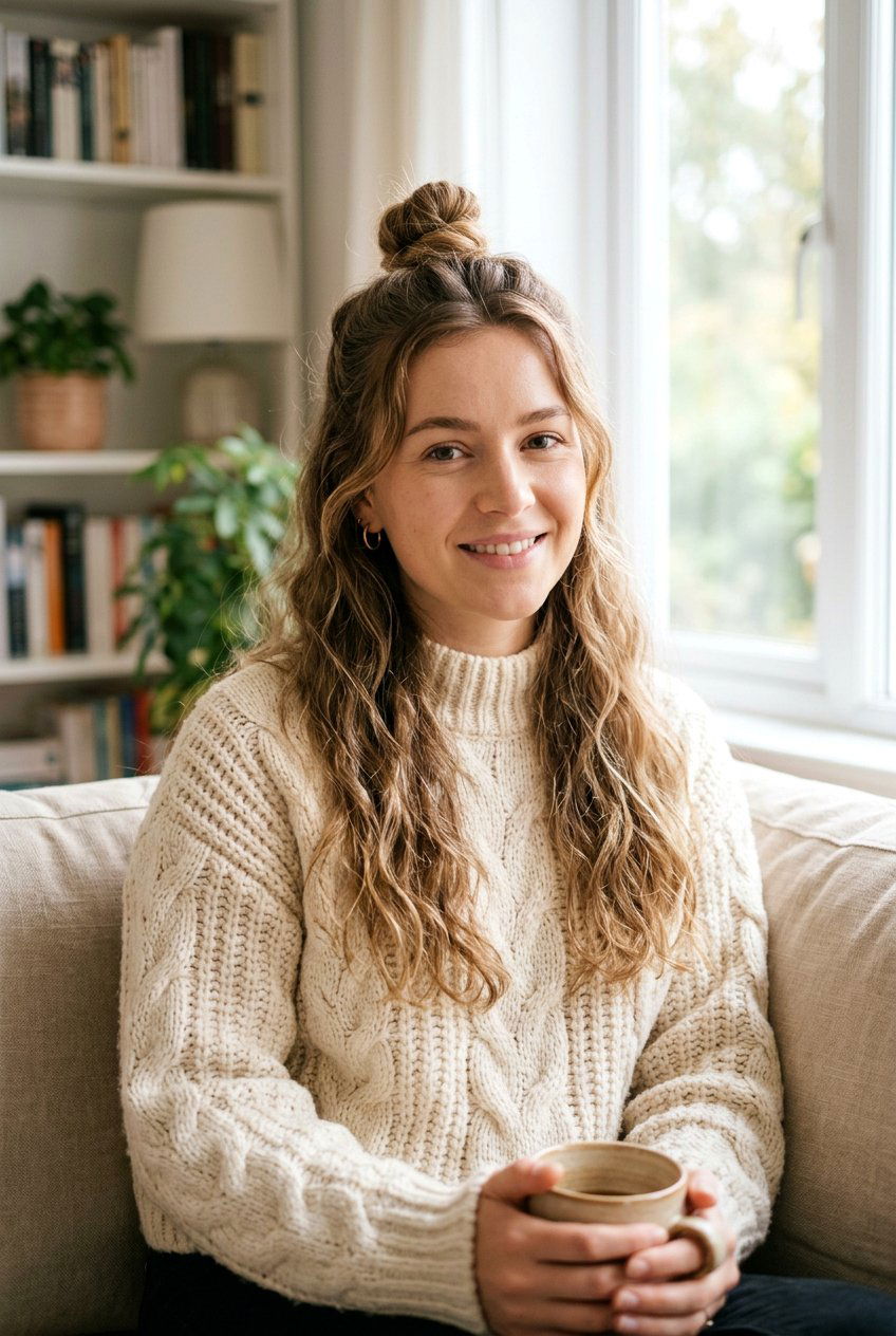 Half Up Top Knot For Moms - 20 moms hairstyle ideas for busy mornings - 20 moms hairstyle ideas for busy mornings