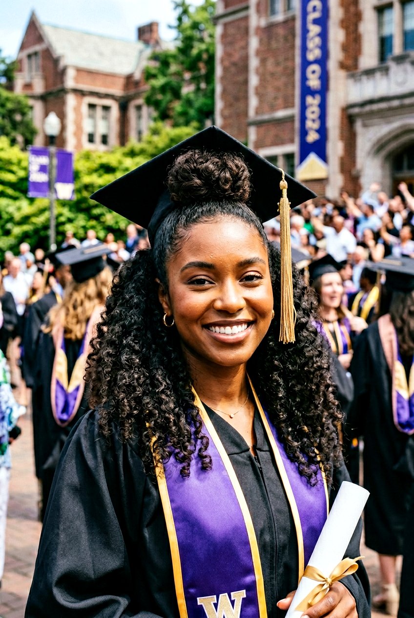 Half Up Top Knot With Graduation Cap - 20 graduation half up hairstyle with cap - 20 graduation half up hairstyle with cap