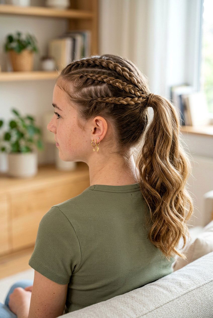 Half Up Triple Braid - 20 simple half up hairstyle for teens - 20 simple half up hairstyle for teens