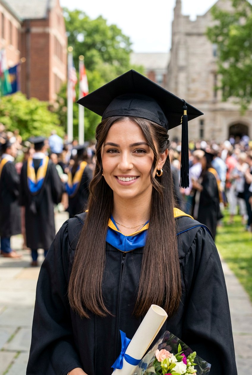 Half Up Twist Back With Graduation Cap - 20 graduation half up hairstyle with cap - 20 graduation half up hairstyle with cap