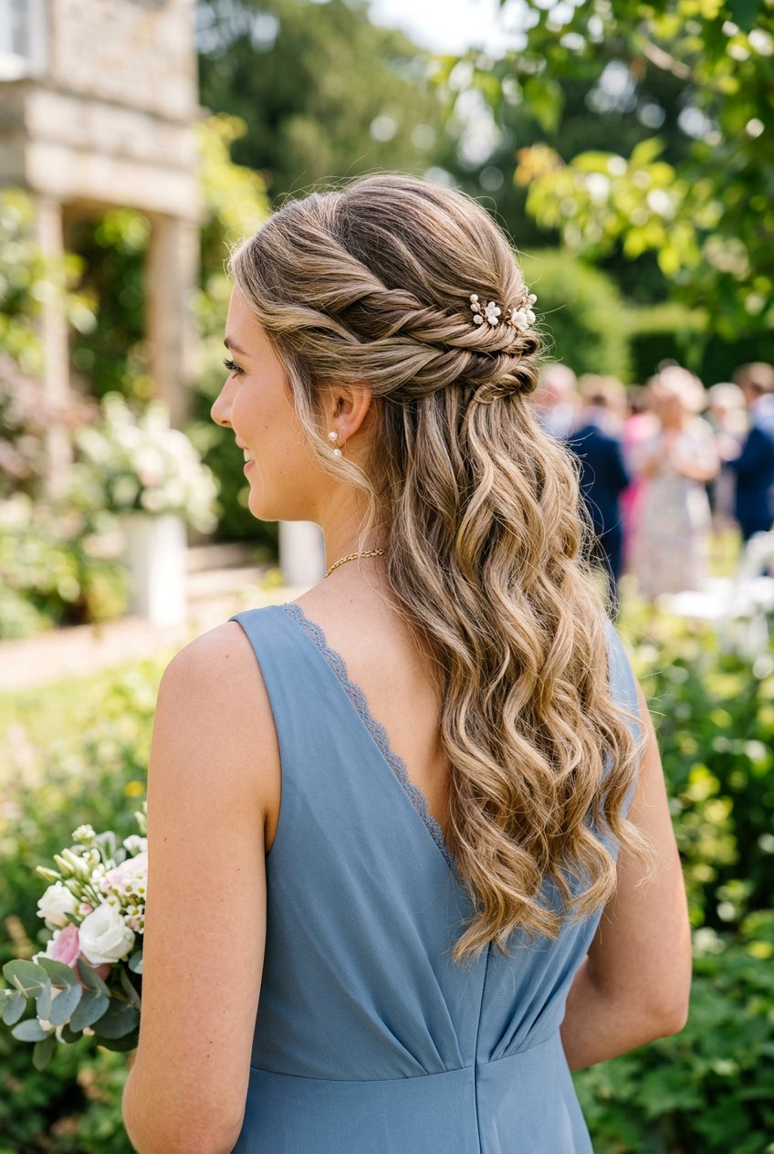 Half Up Twist For Bridesmaids - 20 simple bridesmaid half up hairstyle - 20 simple bridesmaid half up hairstyle