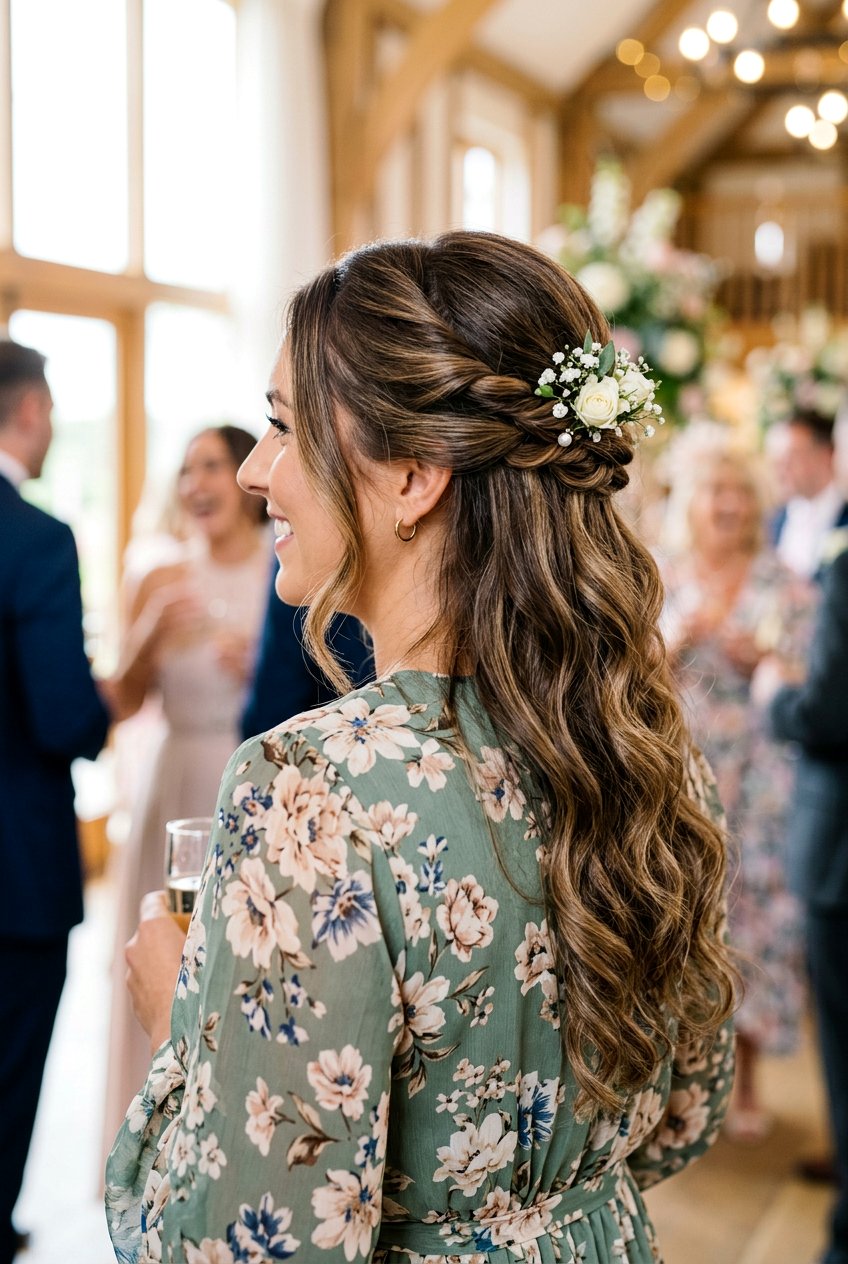 Half Up Twist For Reception Guests - 20 reception hairstyles for guests - 20 reception hairstyles for guests